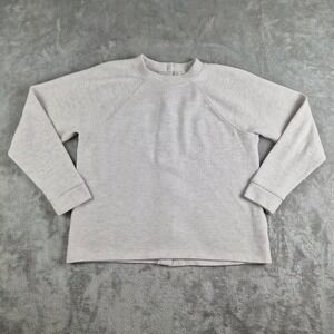 Madewell Sweater Womens Small Cream Beige Mock Neck Button Back Pullover Minimal